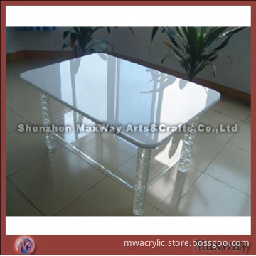 White acrylic/perspex classical dining-table